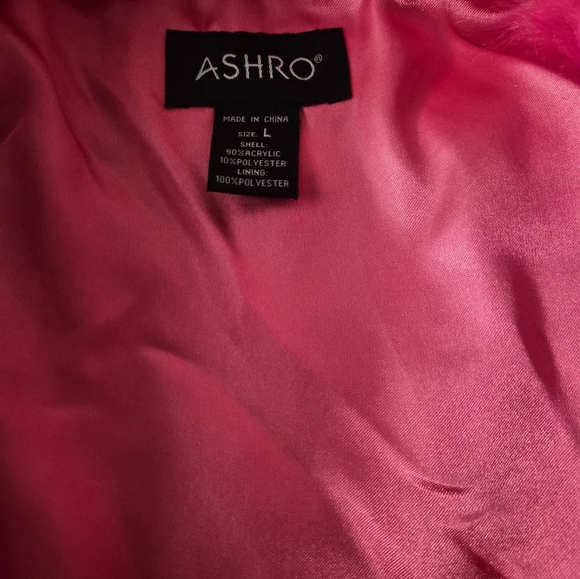 NWT: Ashro Hot Pink Faux Fur Coat - Picture 5 of 6